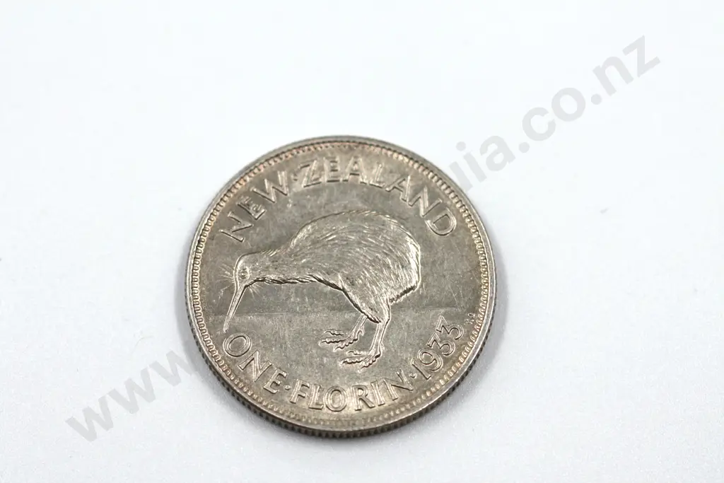 1933 florin, uncirculated with mint lustre. C.V. $750 Image 1++