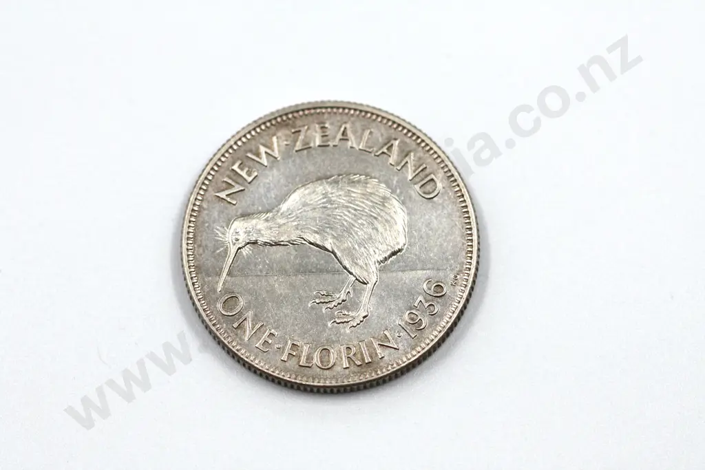 1936 florin, almost uncirculated with mint lustre. C.V. $3500 Image 1++