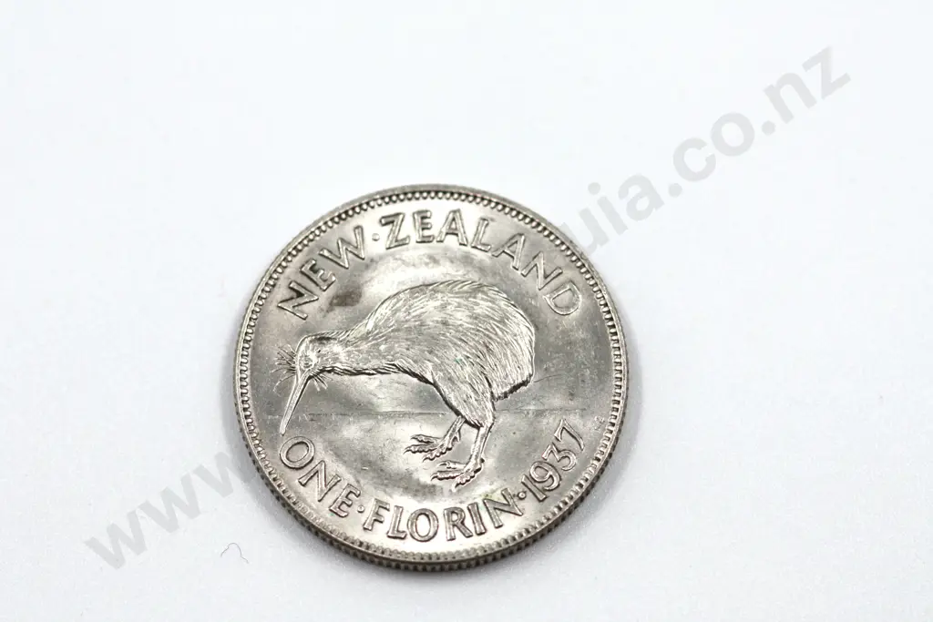 1937 florin, almost uncirculated with mint lustre. C.V. $250 Image 1++