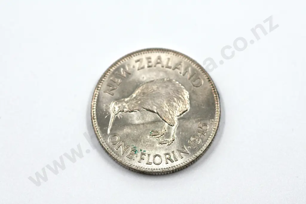 1945 florin, brilliant uncirculated with full mint lustre, light toning. C.V. $500 Image 1++