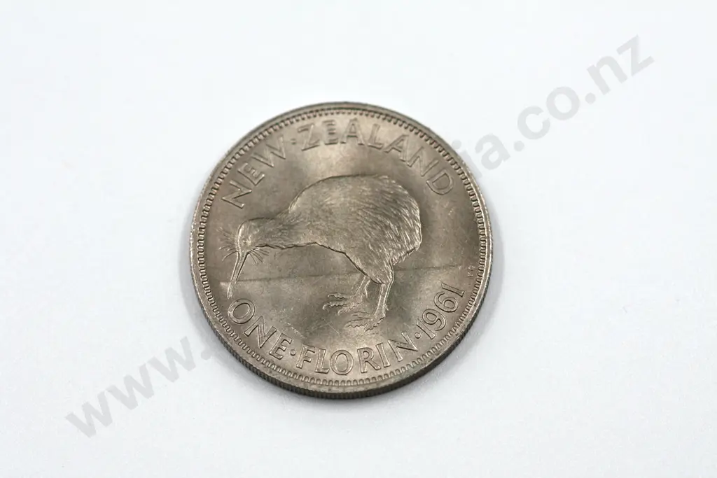 1961 florin, brilliant uncirculated with full mint lustre. C.V. $75 Image 1++