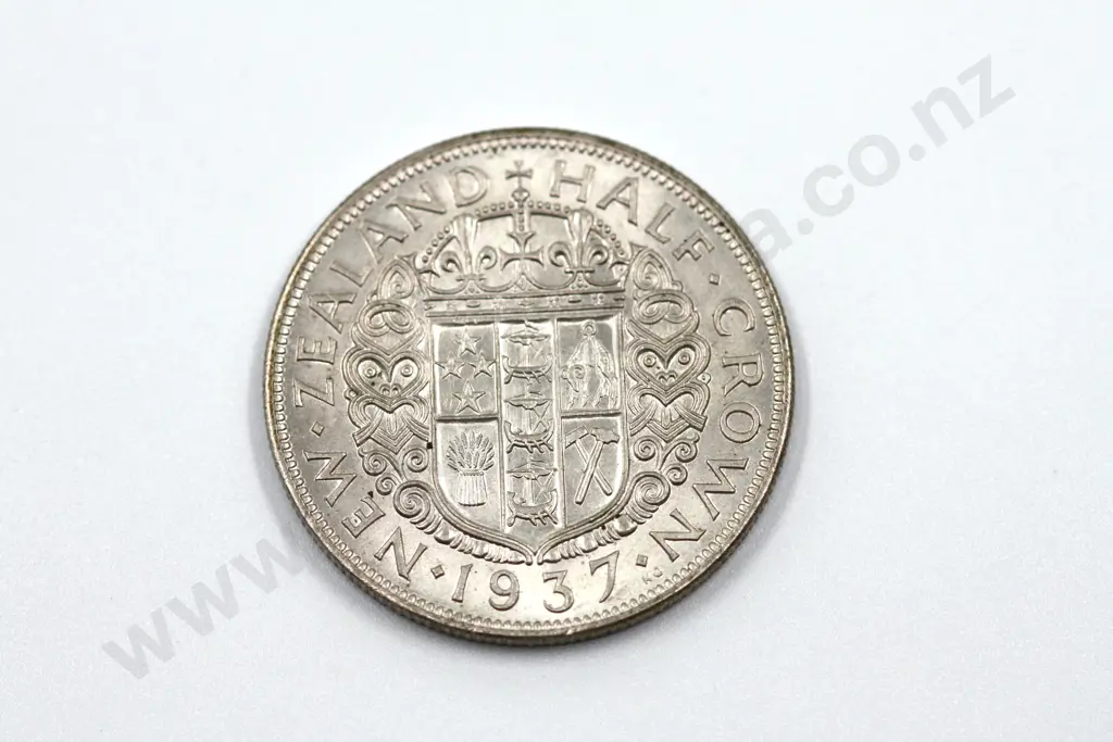 1937 halfcrown, uncirculated with mint lustre. C.V. $600 Image 1++