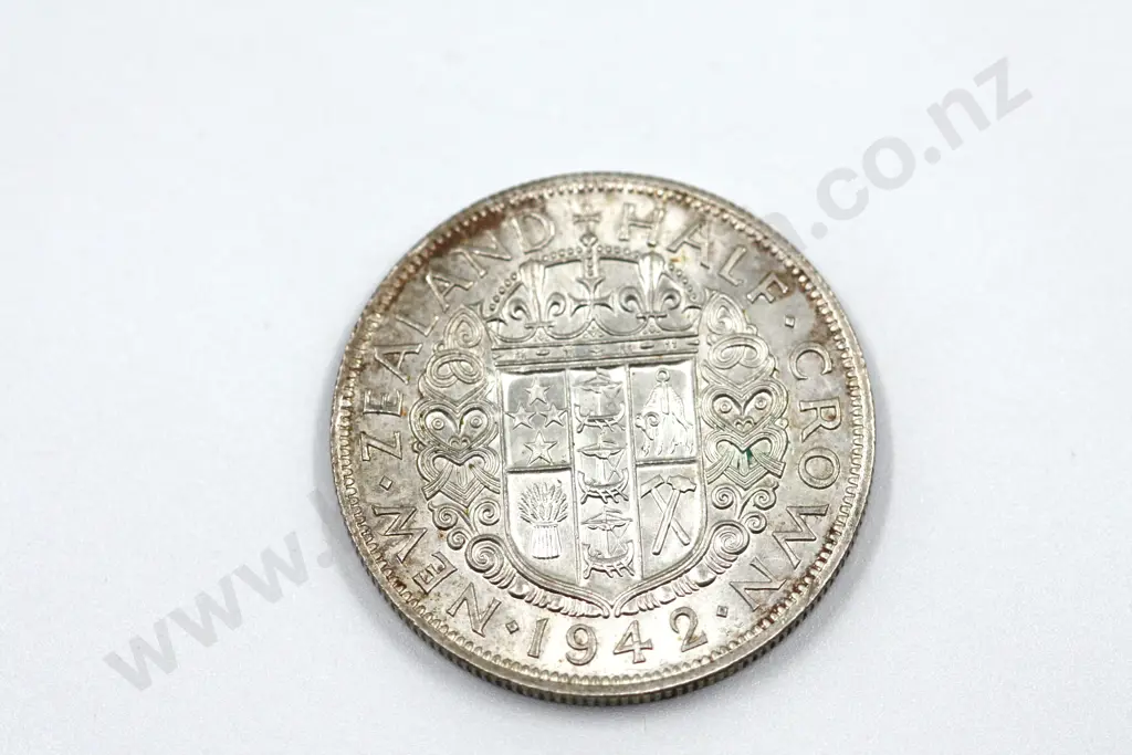 1942 halfcrown, almost uncirculated with mint lustre. C.V. $225 Image 1++