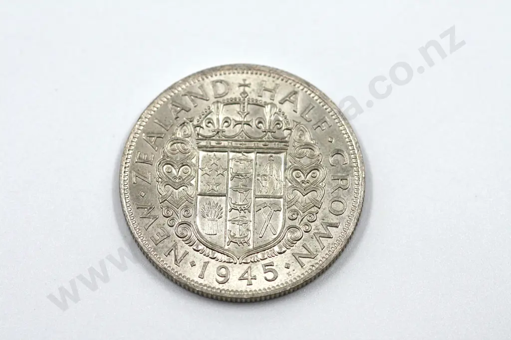 1945 halfcrown, almost uncirculated with mint lustre. C.V. $225 Image 1++