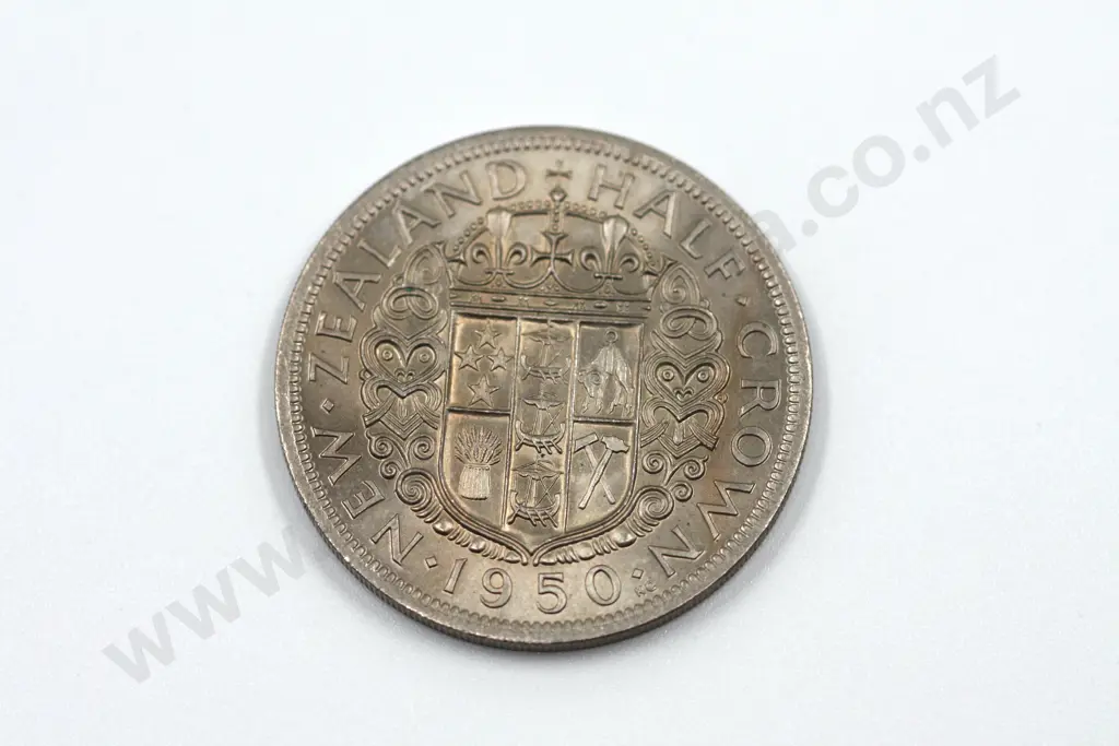 1950 halfcrown, die one, brilliant uncirculated with full mint lustre. C.V. $200 Image 1++