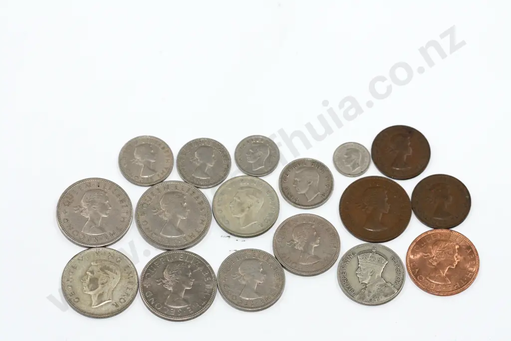 17  X NZ PRE DECIMAL SCARCE DATES COINS ½ D TO 2/6 Image 1++