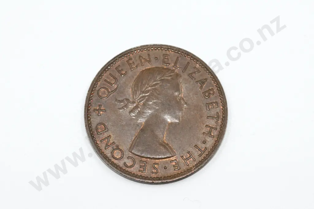 1956 ‘no shoulder strap’ penny, very fine. C.V. $60 Image 1++