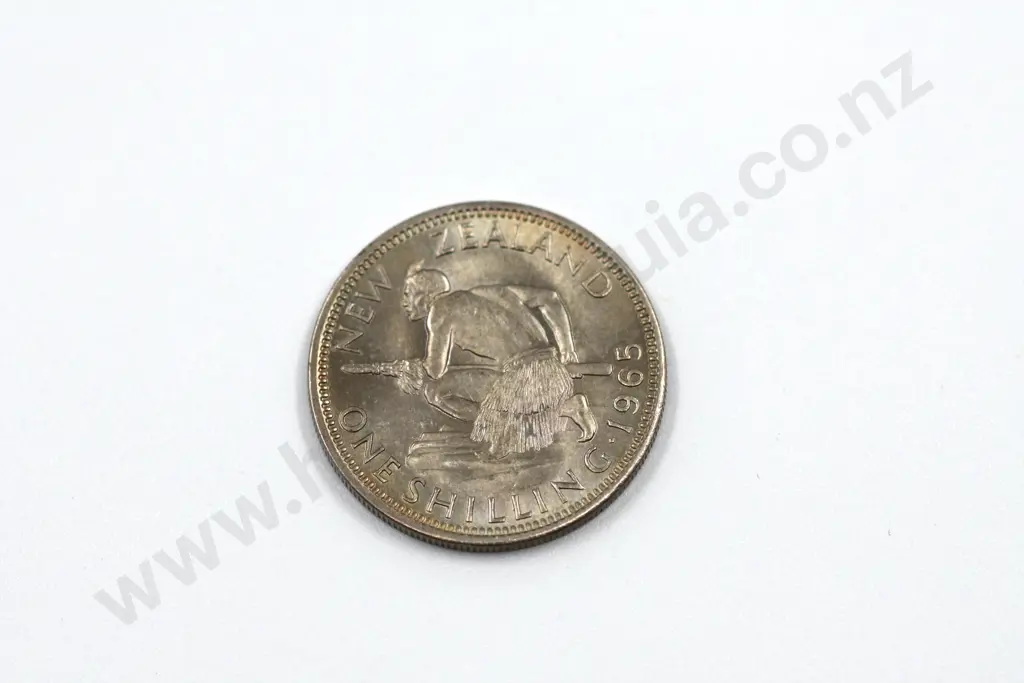 1965 ‘broken back’ shilling, brilliant uncirculated with full lustre. C.V. $250 Image 1++