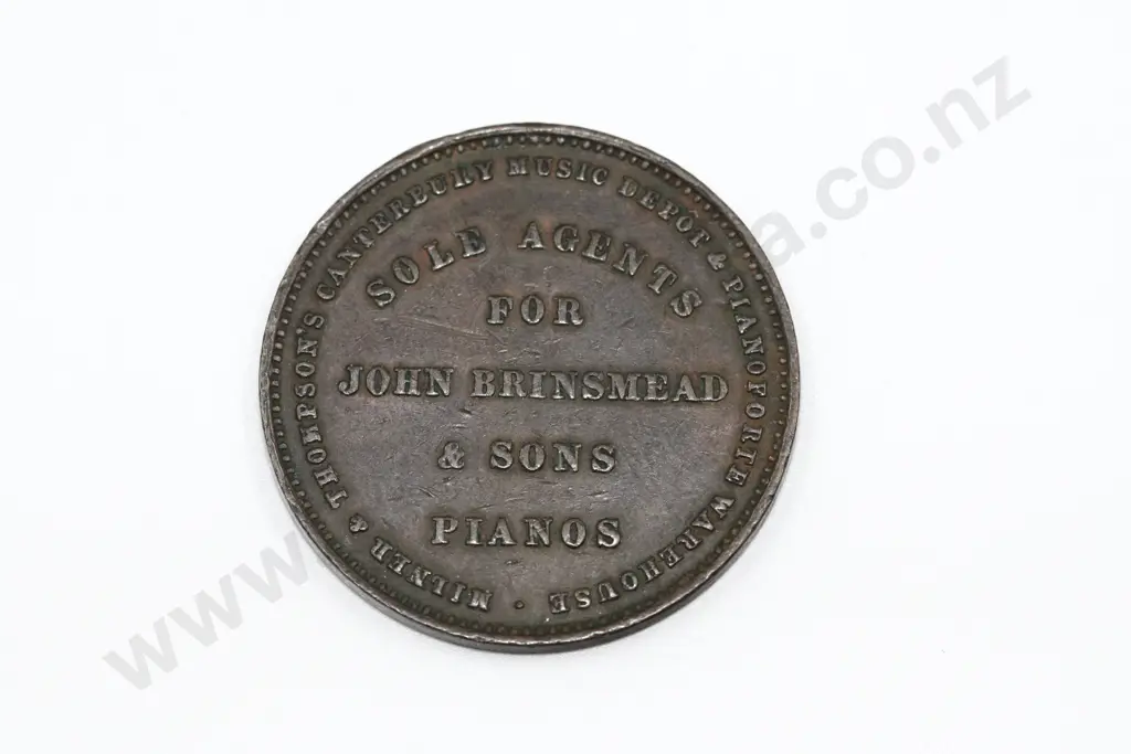 Milner & Thompson, Christchurch, one penny, 1881, very fine. C.V. $40 Image 1++