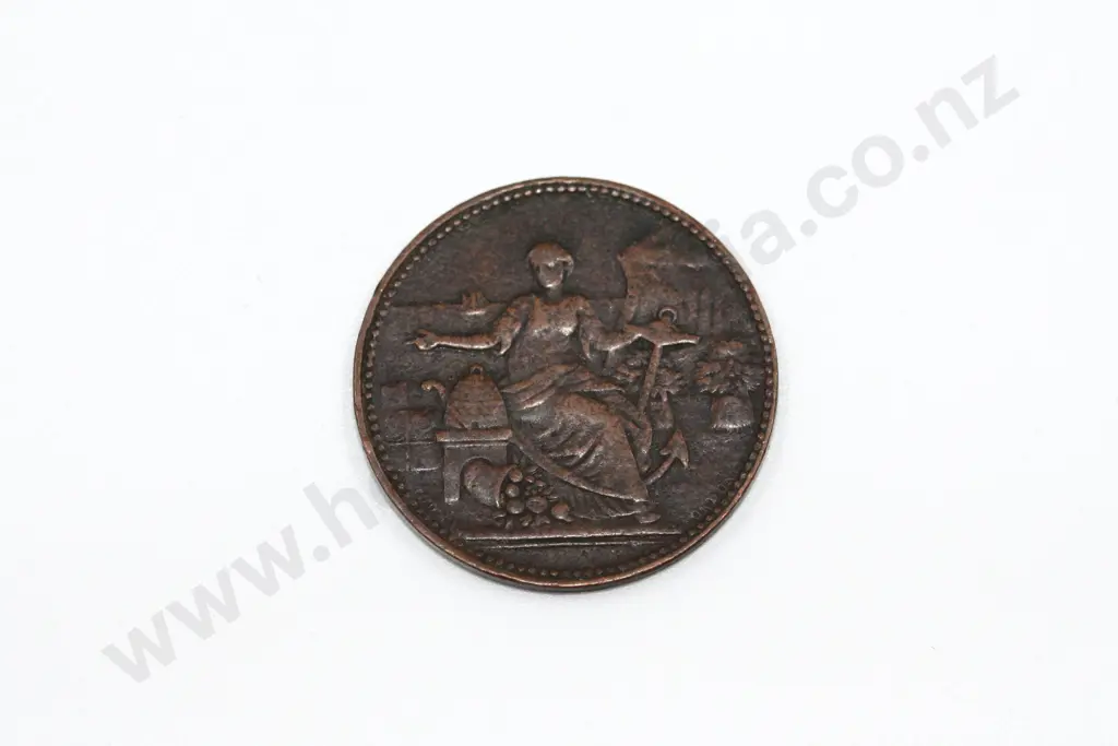 J. Hurley, Wanganui, half penny, ND ( 1863? ), very fine. C.V. $80 Image 1++