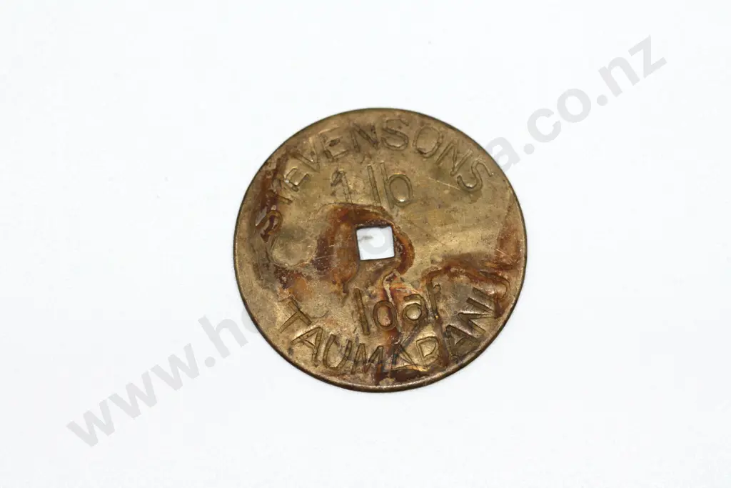 Stevensons, Taumaranui ( sic ) 1lb loaf brass token. C.V. $300 Image 1++