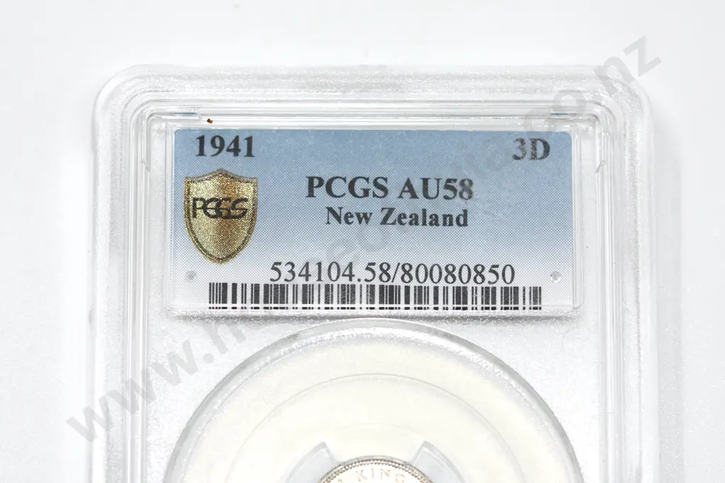 1941 threepence, AU 58. C.V. $400 Image 1++