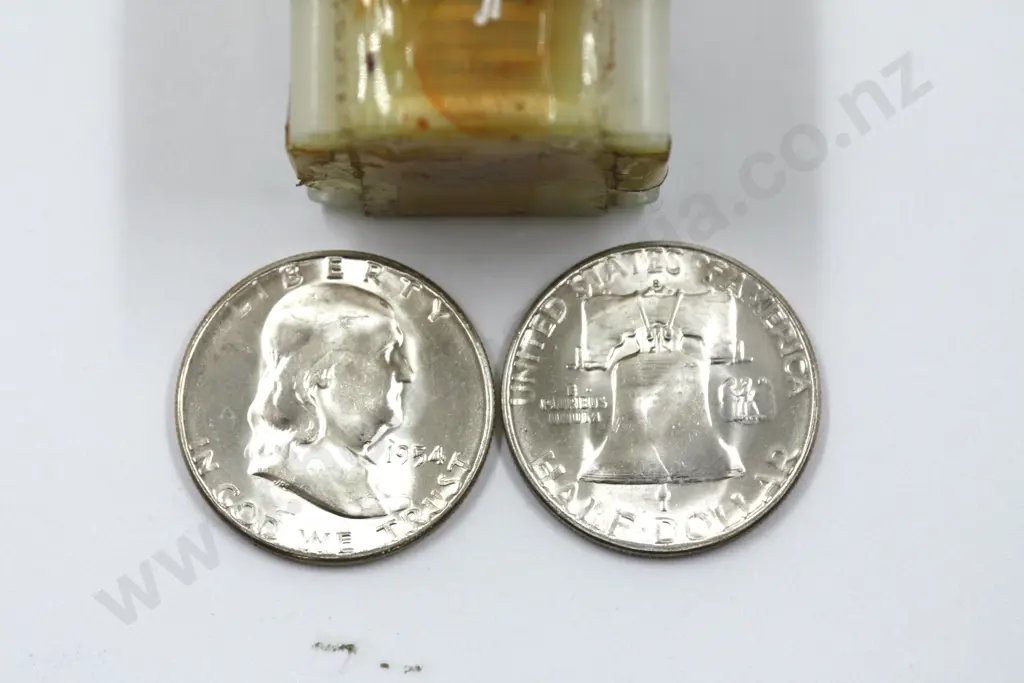 1954 Tube of United States Silver Half Dollar Coins (20 Coins) C.V. $720 Image 1++