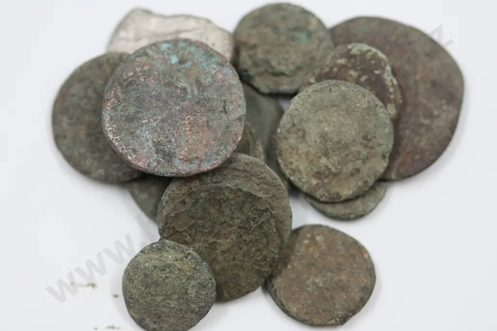 Uncleaned Ancient Roman Silver & Bronze Coins Image 1++