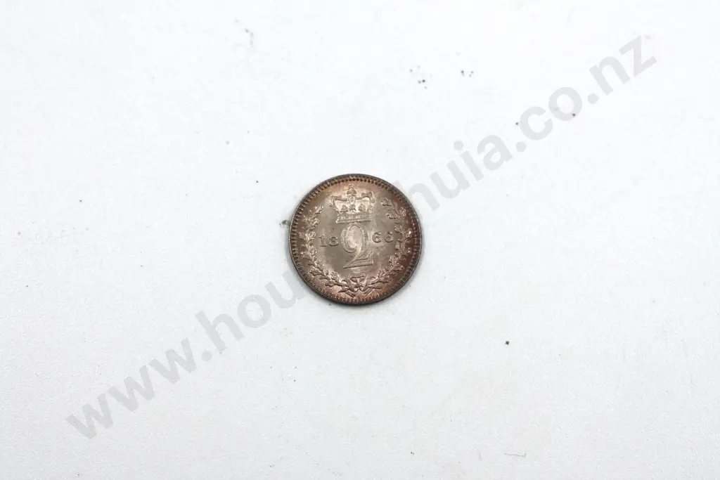 1866 English Maundy 2 Pennies  Image 1++