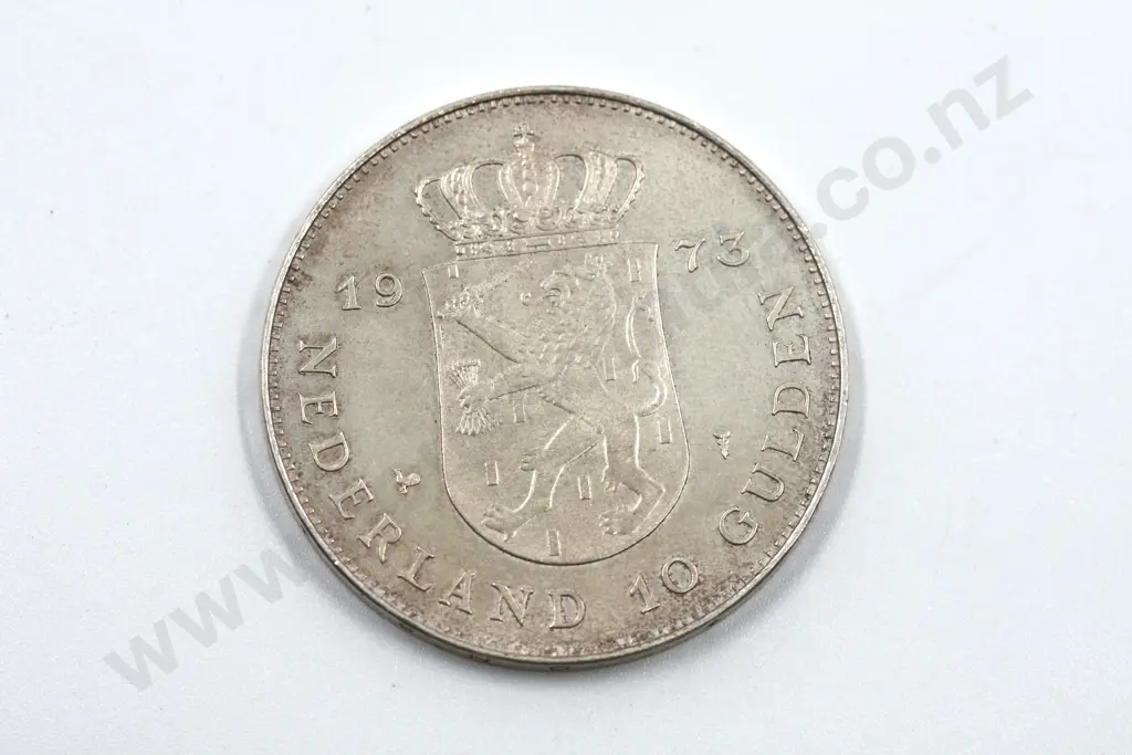 1973 10 Guilders Coin Netherlands Image 1++
