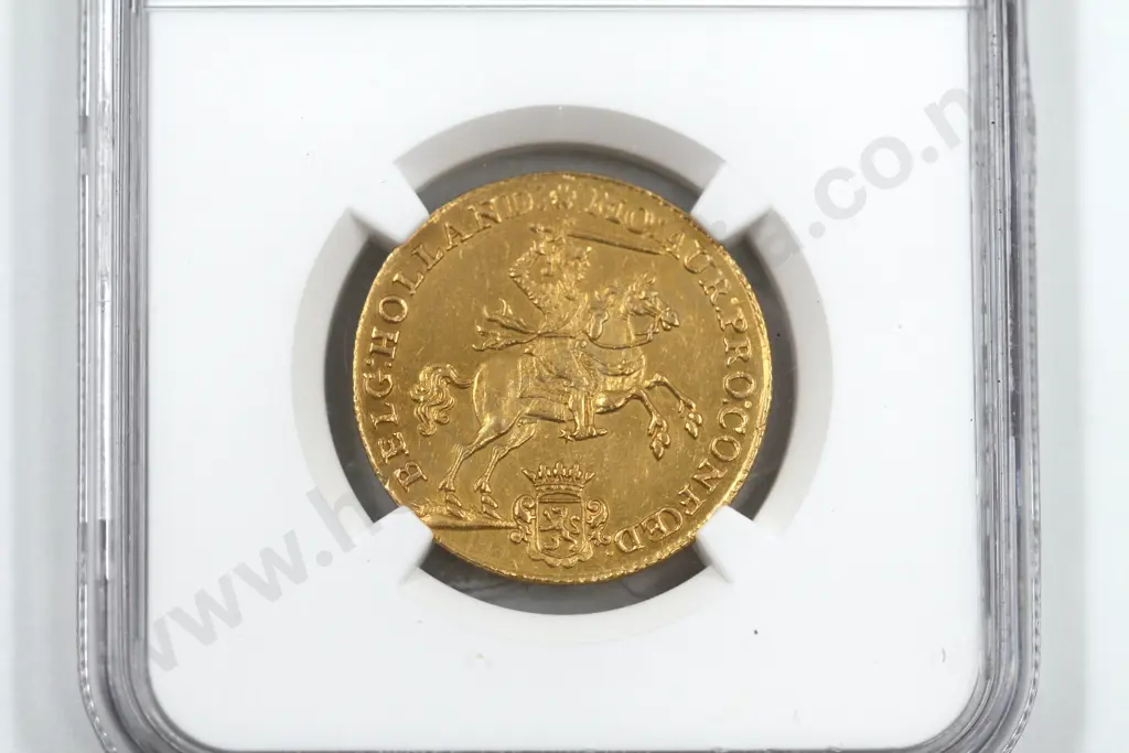 Netherlands - 1760 14 Guilders Gold Coin NGC Cased CAT USD$1400 Image 1++