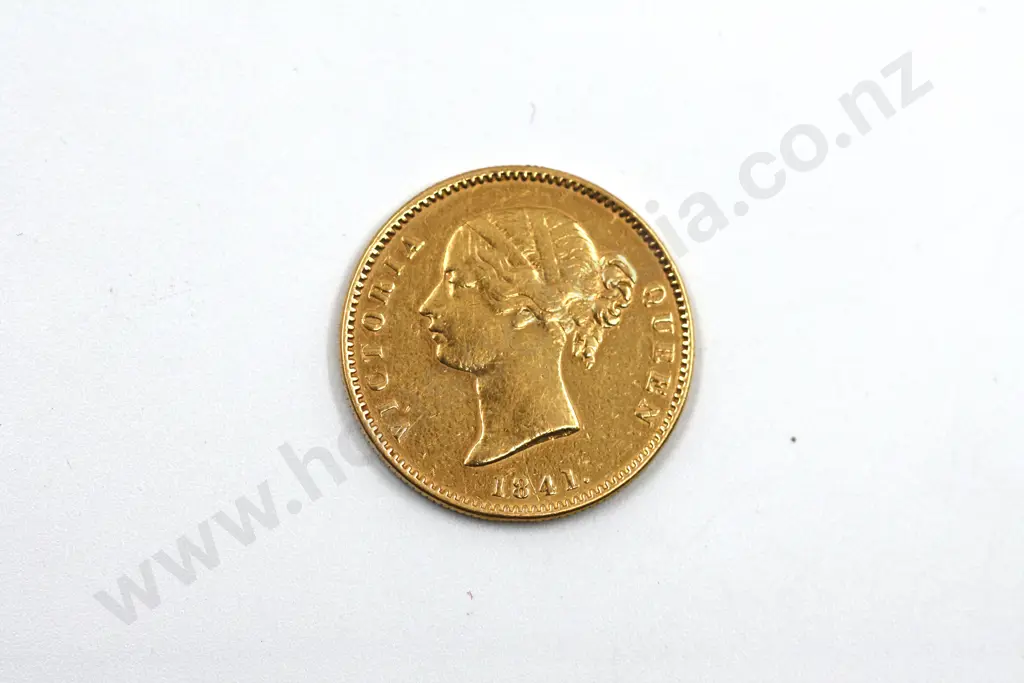 1841 One Mohur Gold Coin - Indian Image 1++