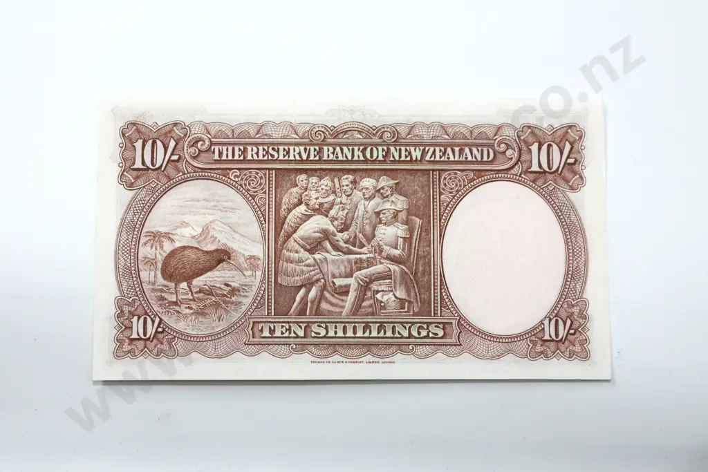 Ten shillings, Fleming signature, almost uncirculated. C.V. $130 Image 1++
