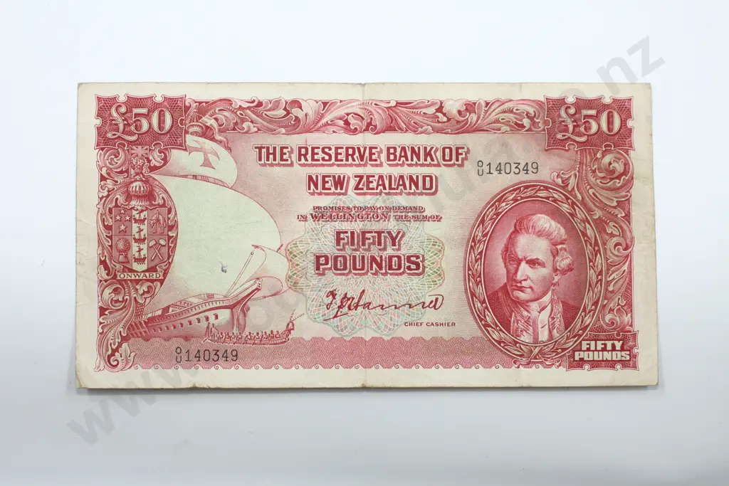 Fifty pounds, Hanna signature, fine. C.V. $3000 Image 1++