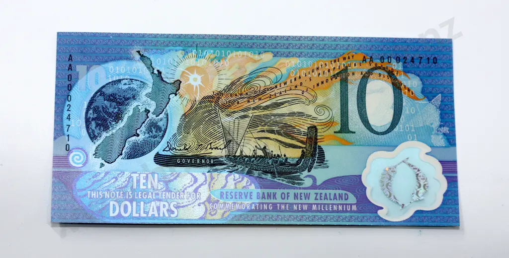 Ten dollars, Millennium issue 2000, Brash signature, first prefix AA 00, uncirculated. C.V. $90 Image 1++