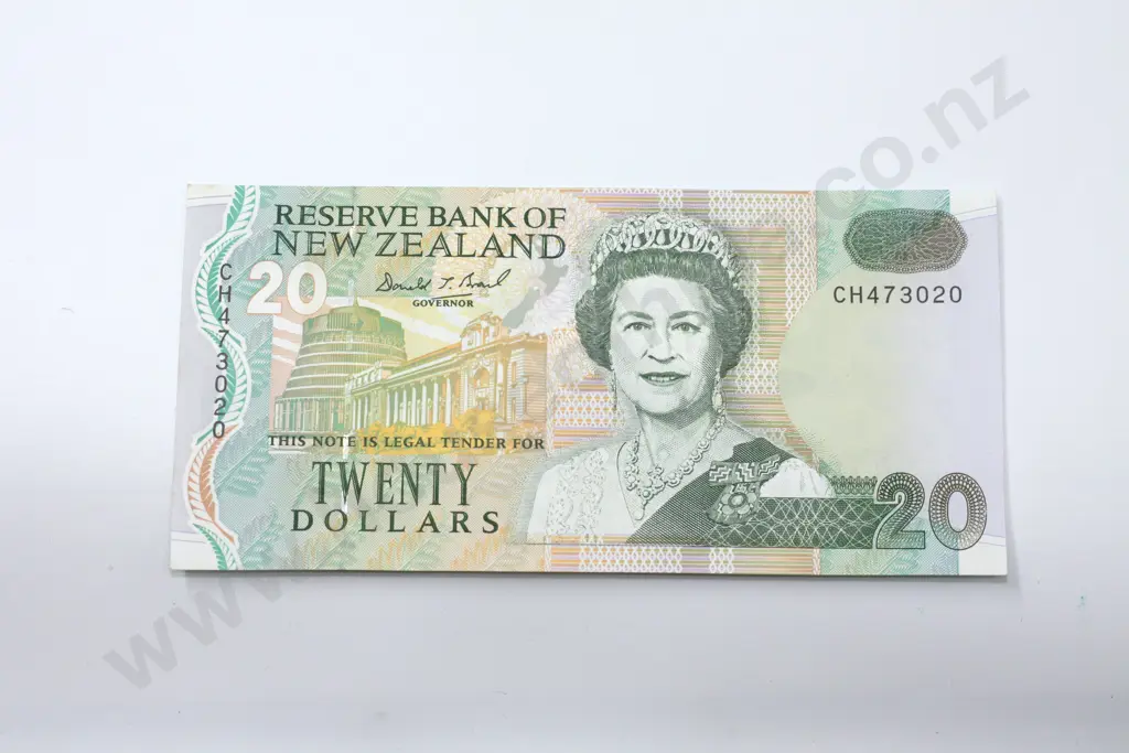 Twenty dollars, Brash type one signature, extremely fine. C.V. $70 Image 1++