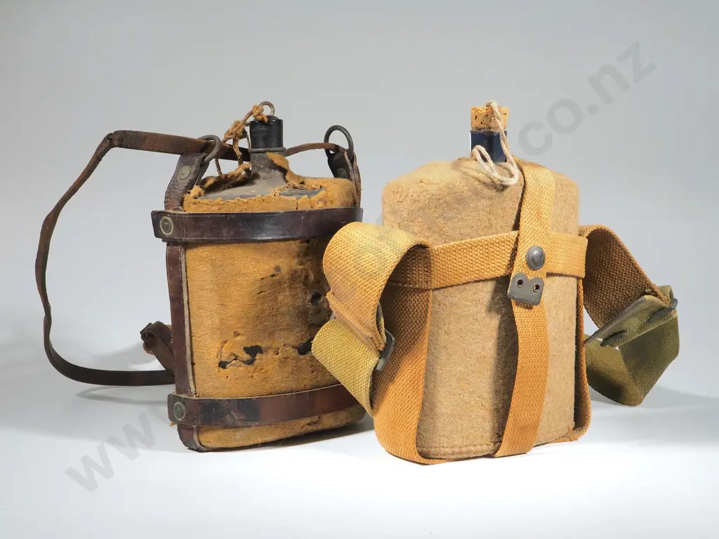 Two 1937 Pattern Waterbottles - Cavalry Pattern Carrier - Mothing Image 1++