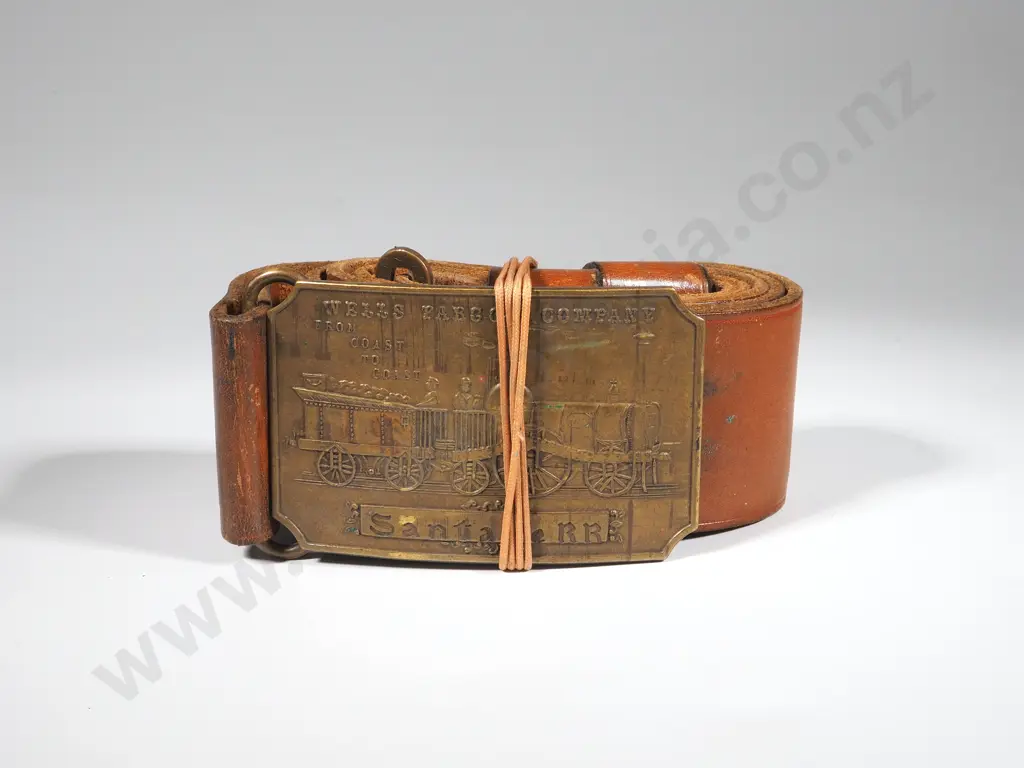 Tiffany & Co Wells Fargo Sante Fe Railroad Belt & Buckle Image 1++