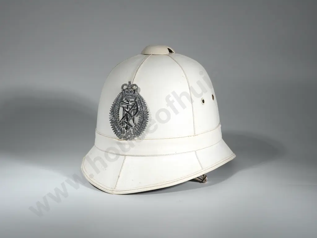 White New Zealand 1970's Police Helmet by Mt Castle Image 1++