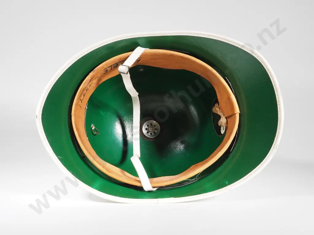 White New Zealand 1970's Police Helmet by Mt Castle Image 1++