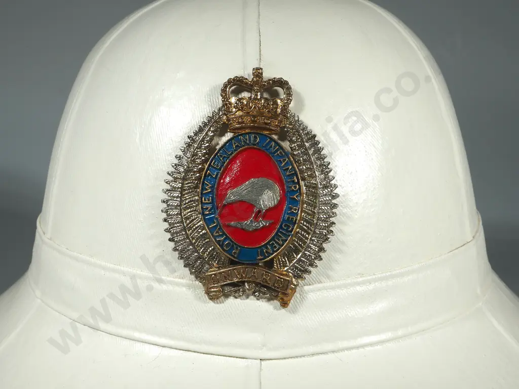 1962 New Zealand Army Band White Dress Helmet Image 1++