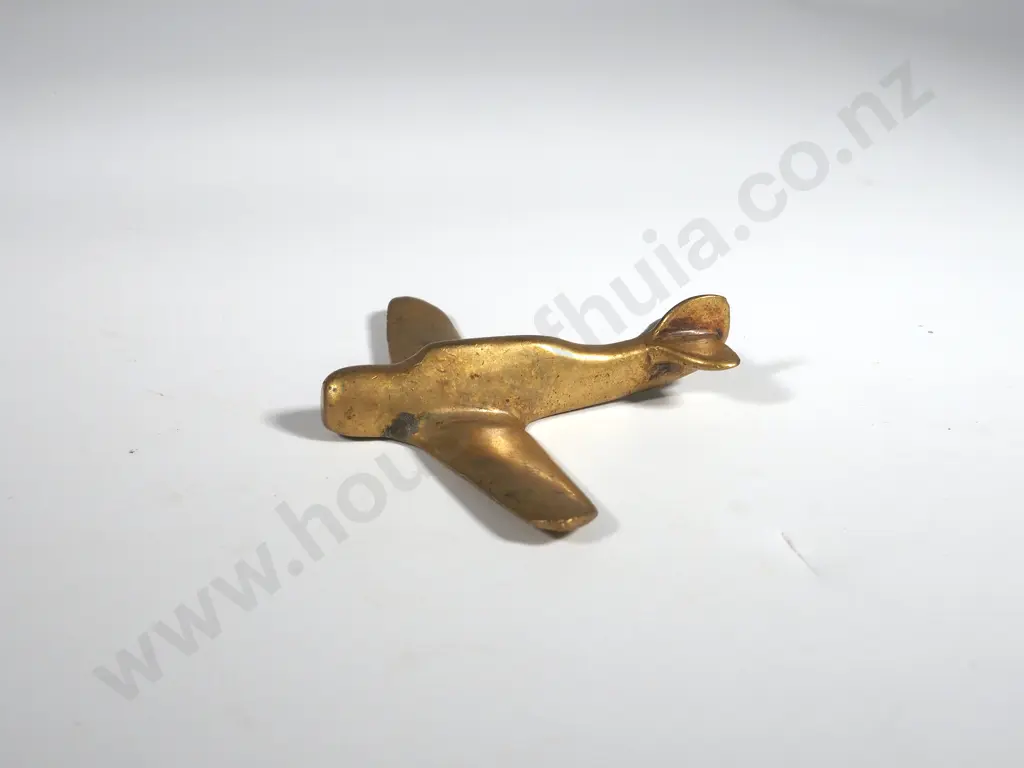 Trench Art Brass Fighter Plane Image 1++