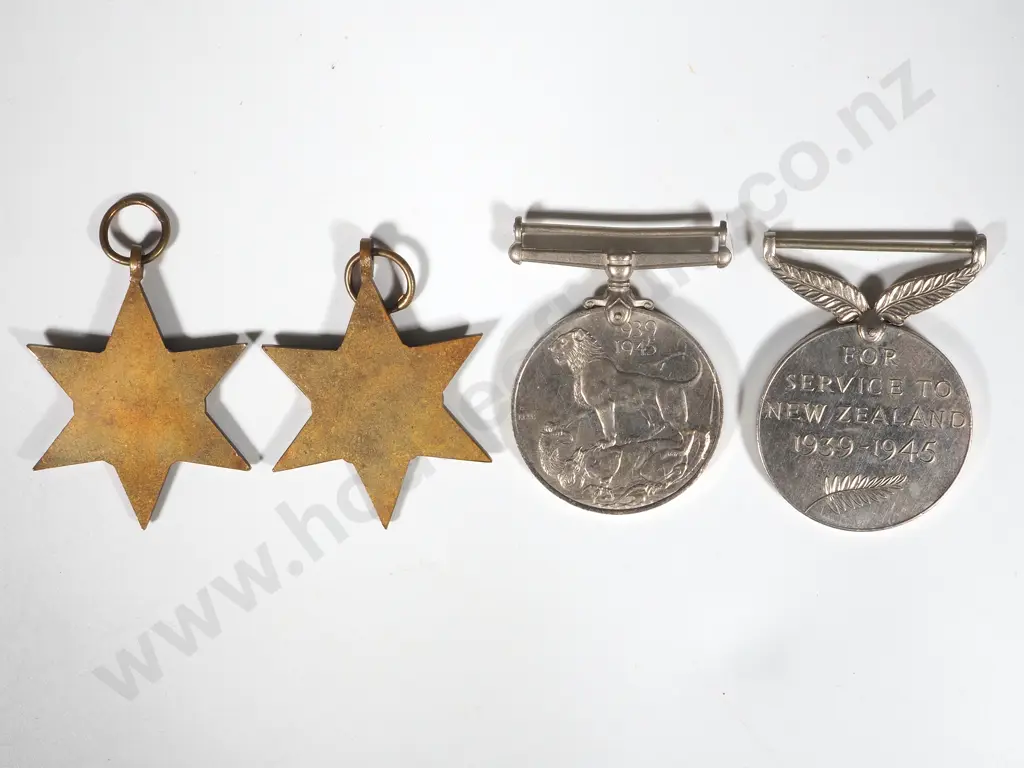 Unattributed WW2 Medal Group of Four to a New Zealander Image 1++