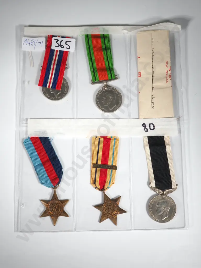 New Zealand WW2 Group of 5 & Defence Certificate - Unnamed Image 1++