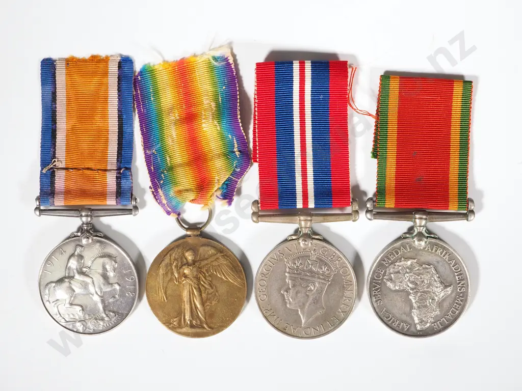 WW1 English pair & WW2 South African Pair Group of 4 to Arthur Dilley Image 1++