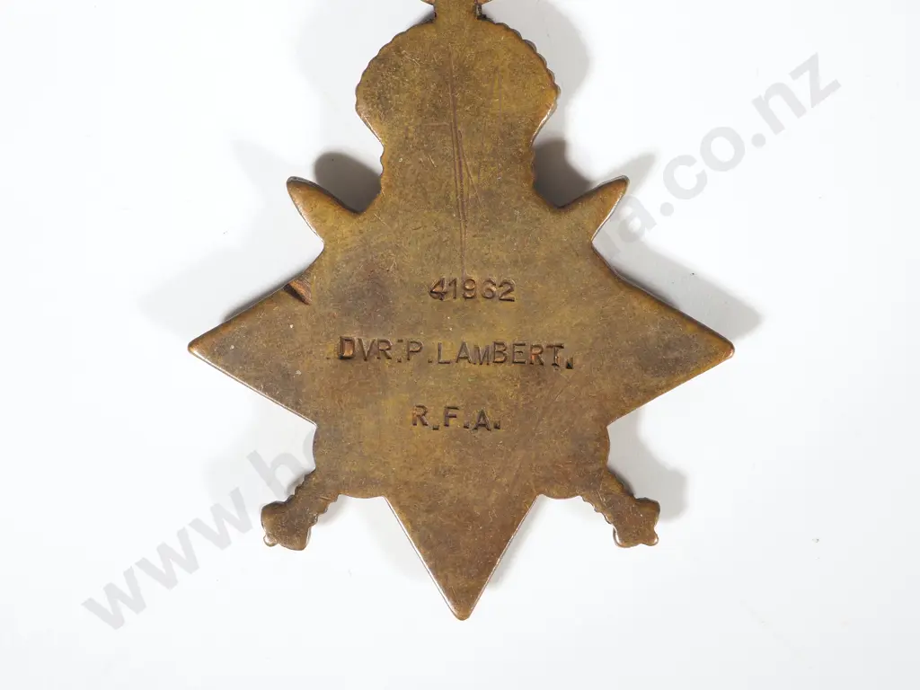 1914 Mons Star to Dvr P Hambert RFA 41962 Image 1++