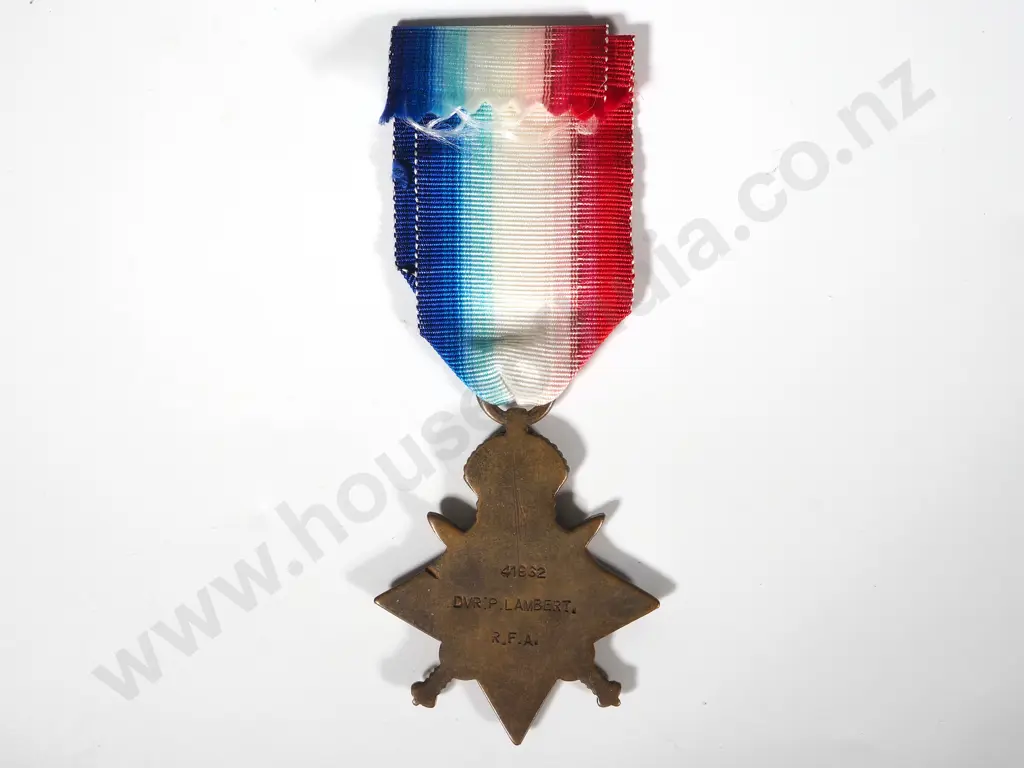 1914 Mons Star to Dvr P Hambert RFA 41962 Image 1++