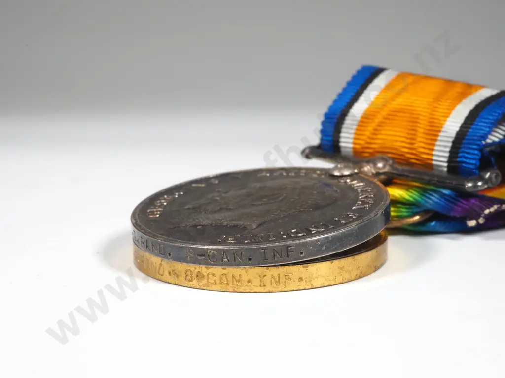 WW1 Trio to 126 A l ACpl G Rand 8th Canadian Infantry Image 1++