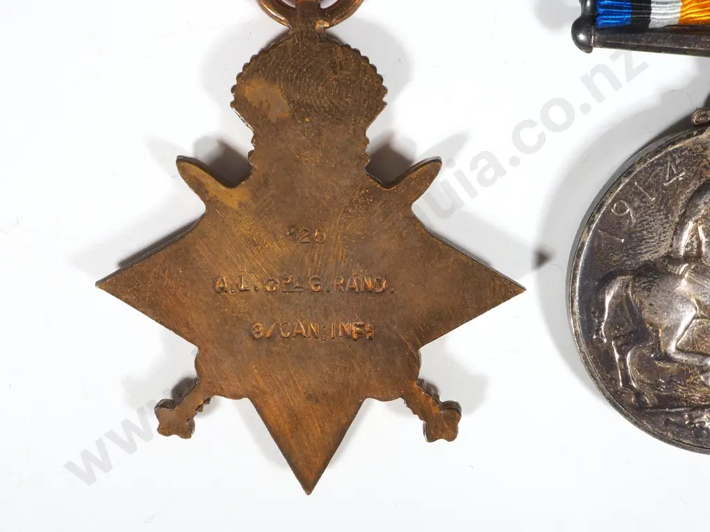 WW1 Trio to 126 A l ACpl G Rand 8th Canadian Infantry Image 1++