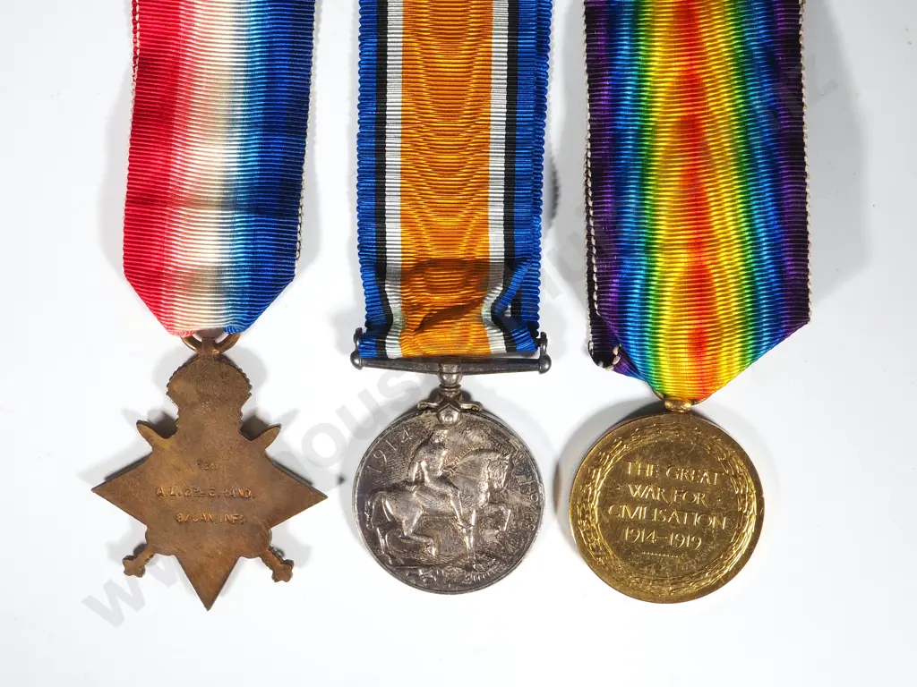 WW1 Trio to 126 A l ACpl G Rand 8th Canadian Infantry Image 1++