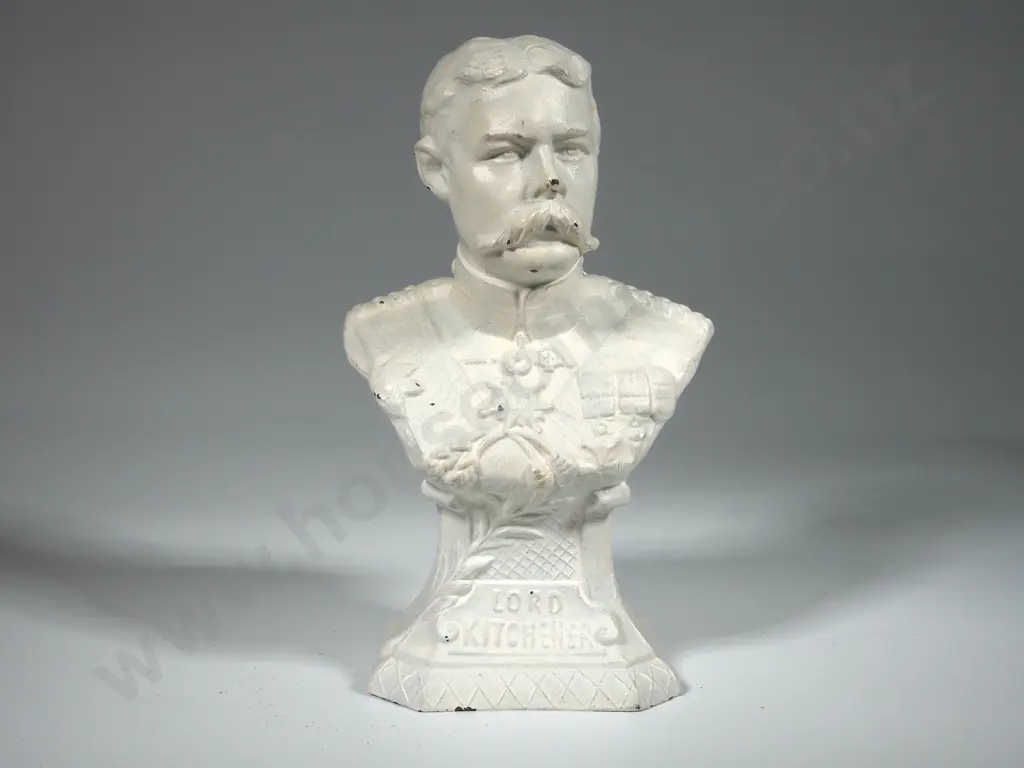 Spelter Bust of Lord Kitchener - White Overpainted  Image 1++