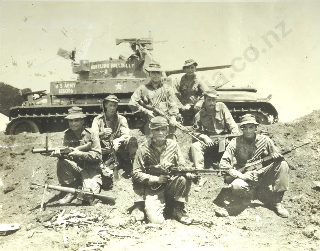 Vietnam War Photograph of 2 Section 6 Platoon V Company 1967-68 - Mounted on Board Image 1++