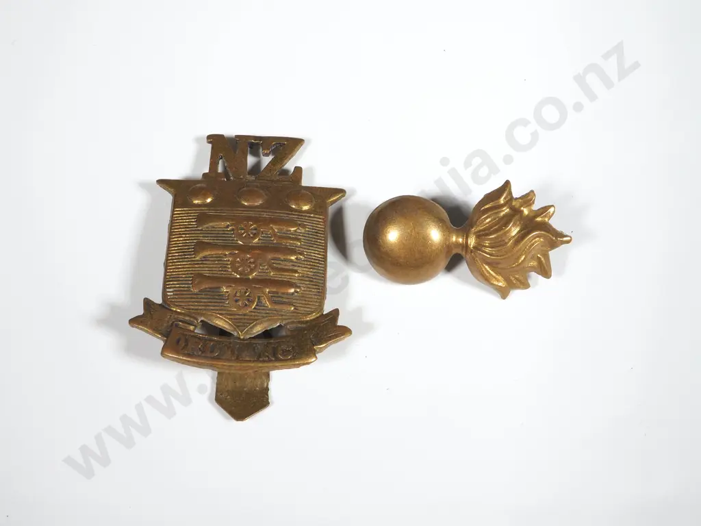 WW1 New Zealand Ordinance Corp Cap & One Collar Badge  Image 1++