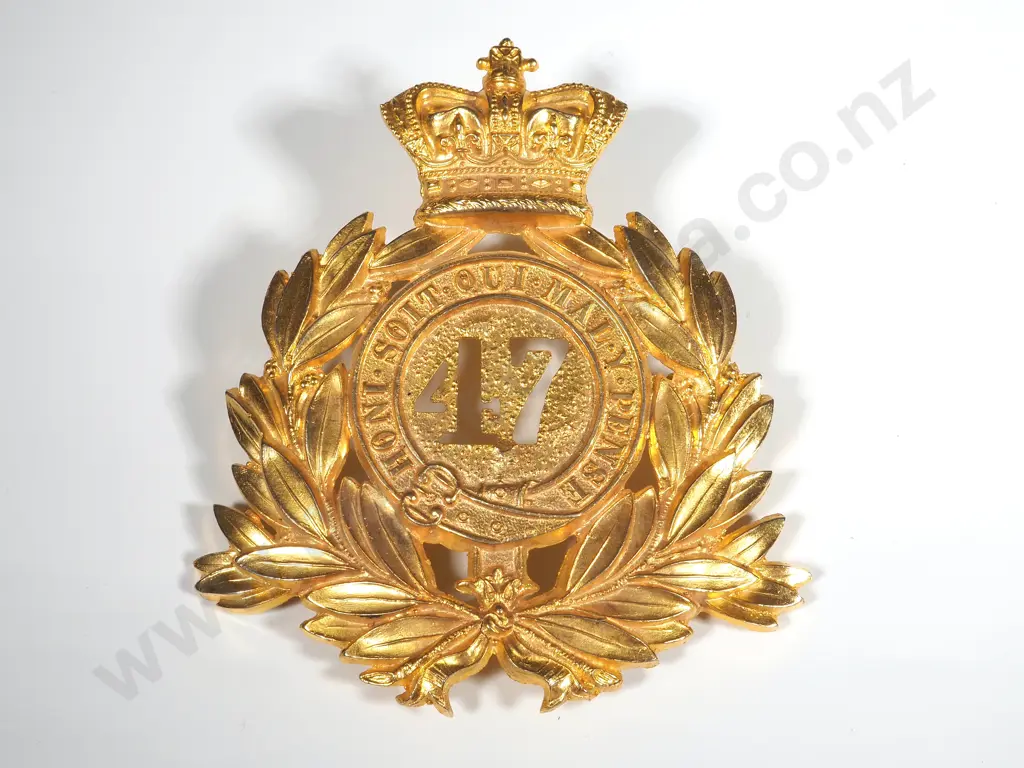 Reproduction 47th Lancashire Regiment of Foot Shako Plate Image 1++