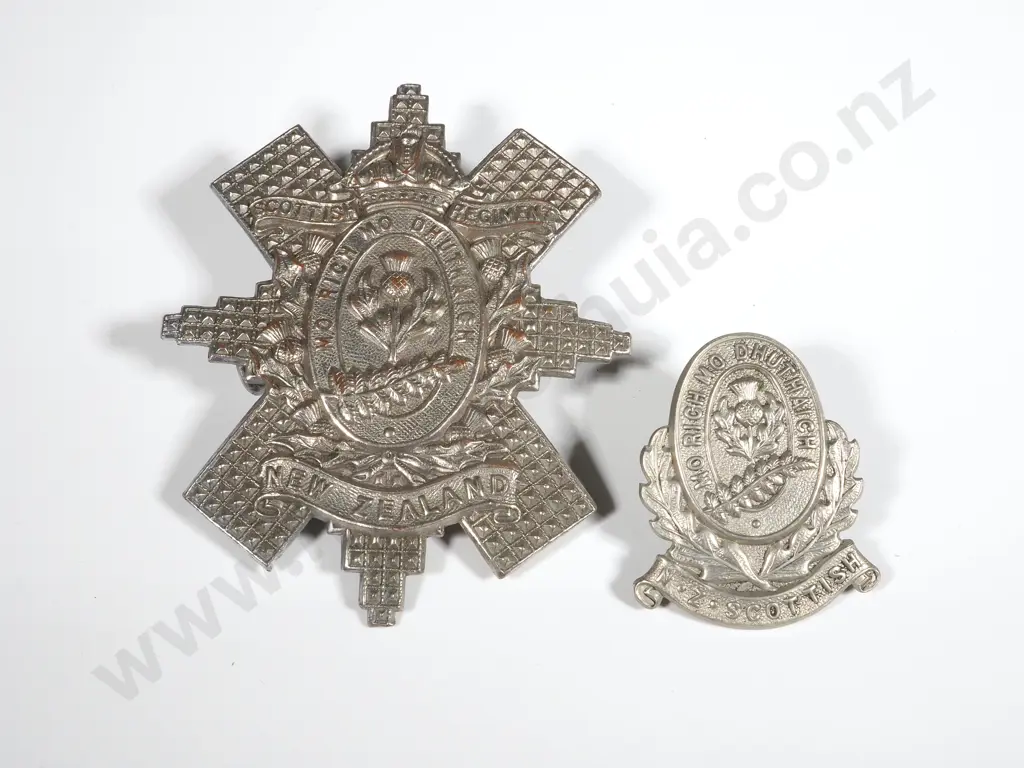 WW2 New Zealand Scottish Cap & One Collar Badge  Image 1++