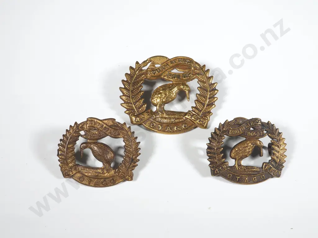 WW1 4th Otago Cap & Collar Badges Image 1++
