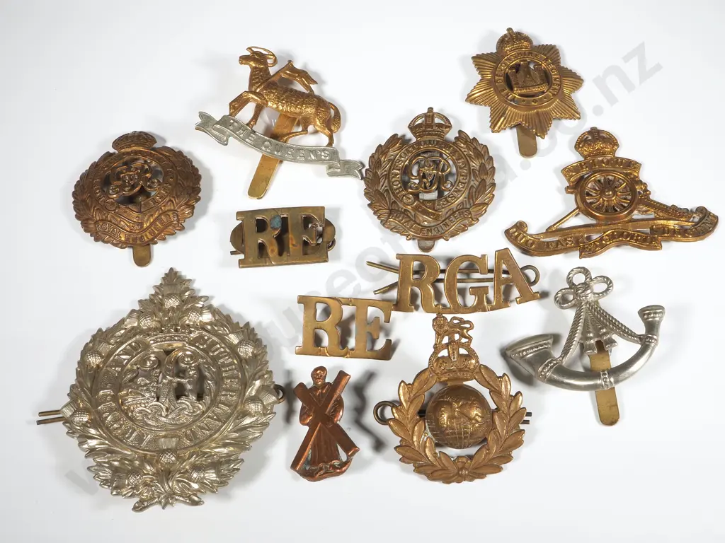 12 Assorted English Military Badges - Some A/F Image 1++