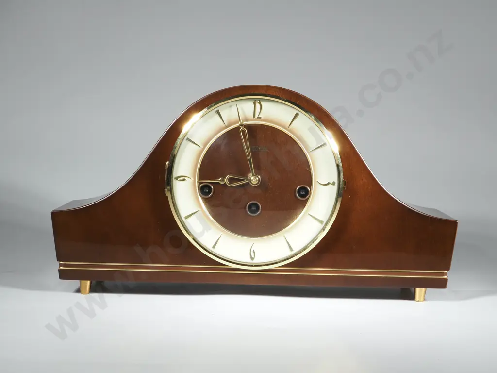 Hermle 8 Day  Mantel Clock Classic Vintage Napoleon Hat w Westminster Chimes Image 1++