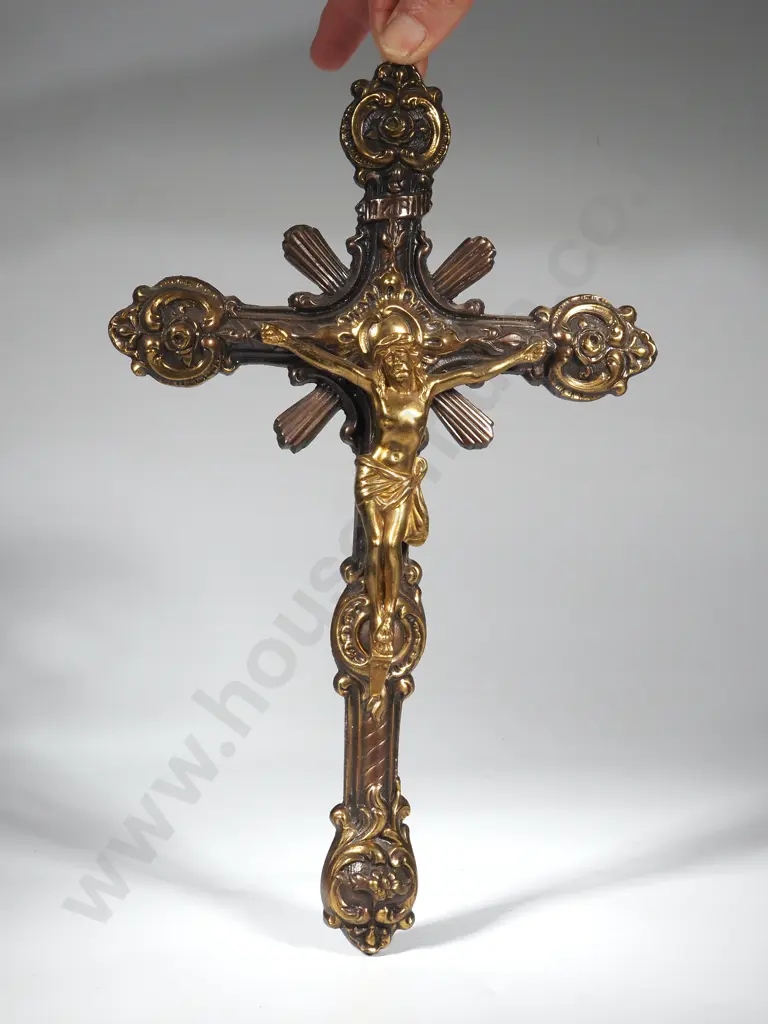 Embossed Brass Crucifix  Image 1++