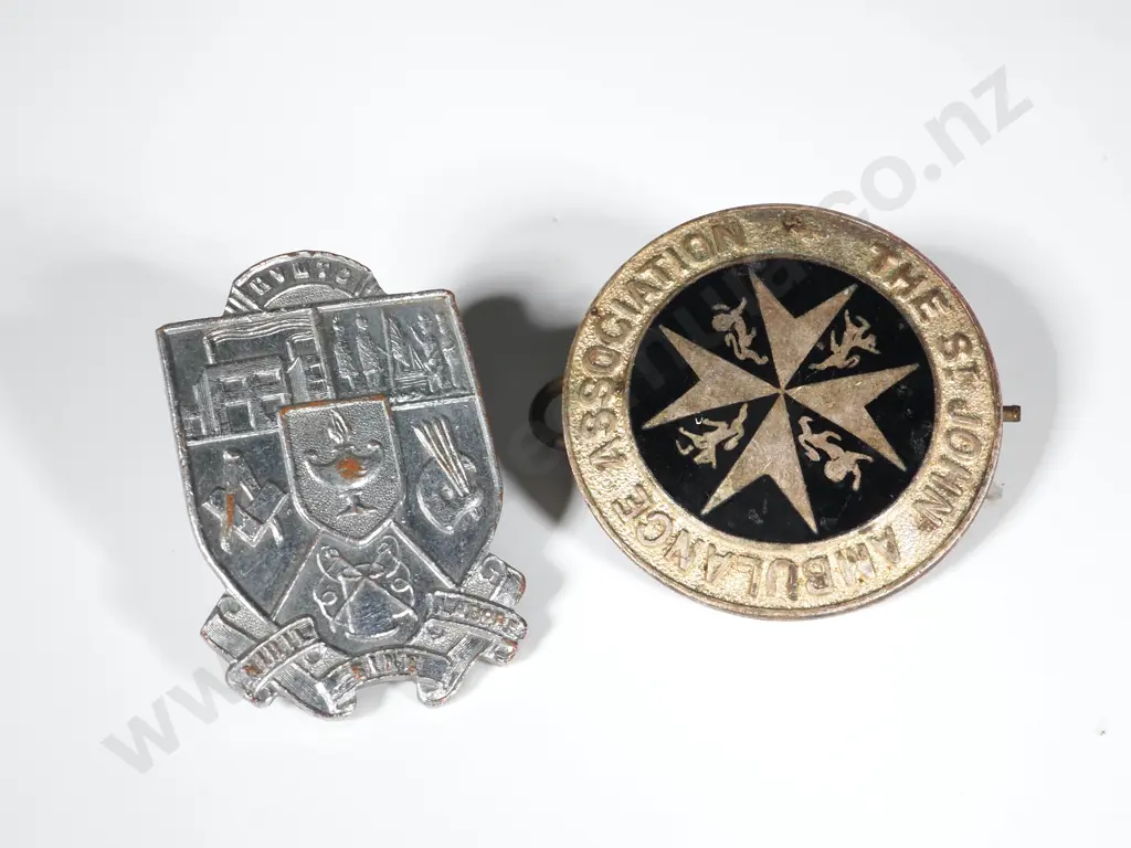 Two Badges - St John & Masonic. Image 1++